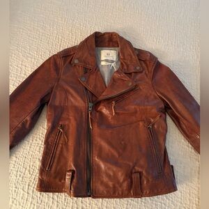 AG Adriano Goldschmied Leather Moto Jacket NWT Size XS 🤎🤎🤎
